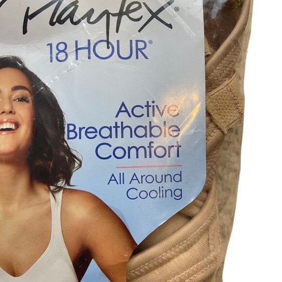 New with Open Package Playtex 18 Hour Active Comfort Bra Nude Size 36D - Picture 2 of 9